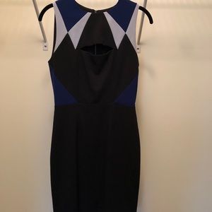 BCBG blue/black cocktail dress